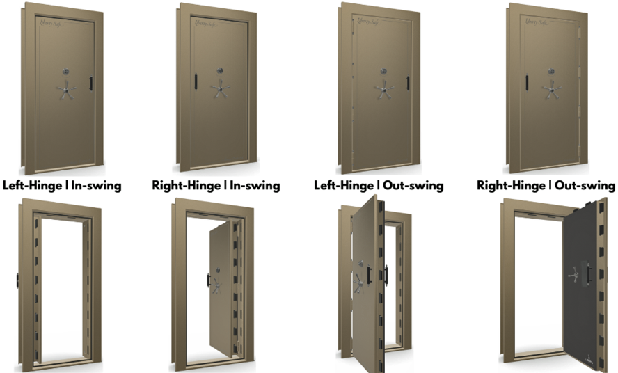 LEFT AND RIGHT HINGED, IN-SWING AND OUT-SWING VAULT DOORS.